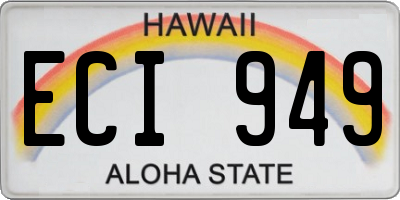 HI license plate ECI949