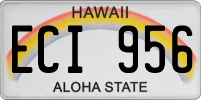 HI license plate ECI956