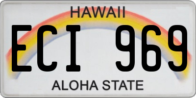 HI license plate ECI969