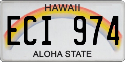 HI license plate ECI974