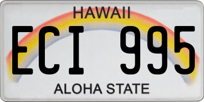 HI license plate ECI995