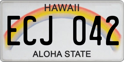HI license plate ECJ042