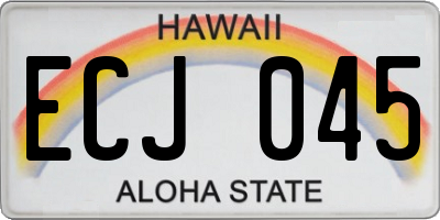 HI license plate ECJ045