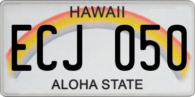 HI license plate ECJ050