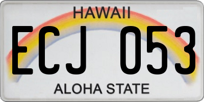 HI license plate ECJ053