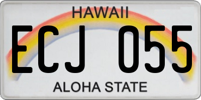 HI license plate ECJ055