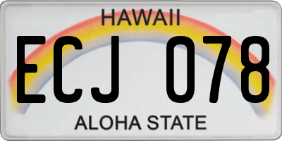 HI license plate ECJ078