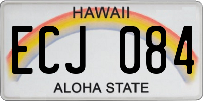 HI license plate ECJ084