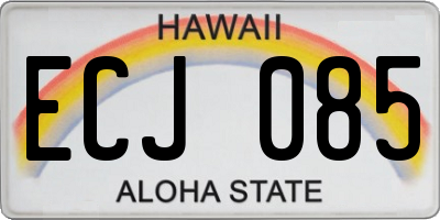 HI license plate ECJ085