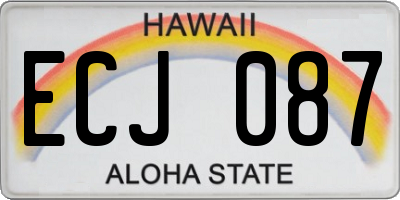 HI license plate ECJ087