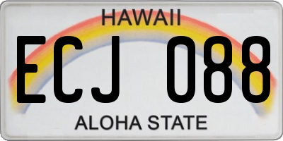 HI license plate ECJ088
