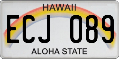 HI license plate ECJ089