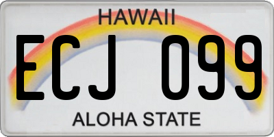 HI license plate ECJ099