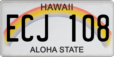 HI license plate ECJ108