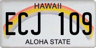 HI license plate ECJ109