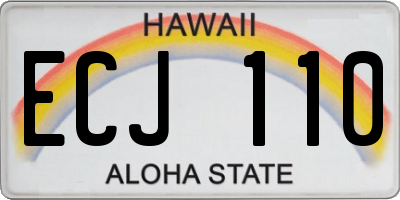 HI license plate ECJ110