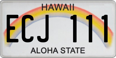 HI license plate ECJ111