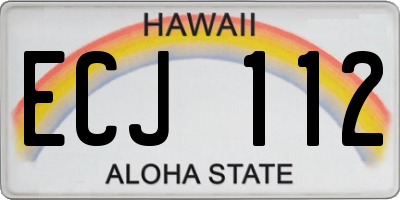 HI license plate ECJ112
