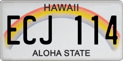 HI license plate ECJ114