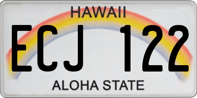 HI license plate ECJ122