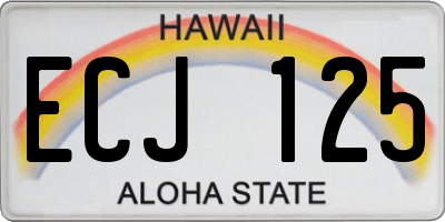 HI license plate ECJ125
