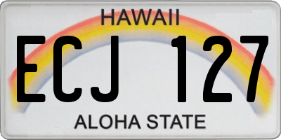HI license plate ECJ127