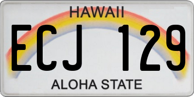 HI license plate ECJ129