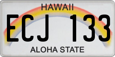 HI license plate ECJ133