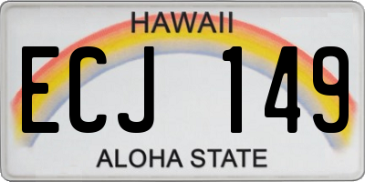 HI license plate ECJ149