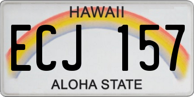 HI license plate ECJ157