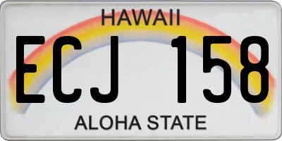 HI license plate ECJ158