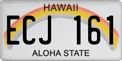 HI license plate ECJ161