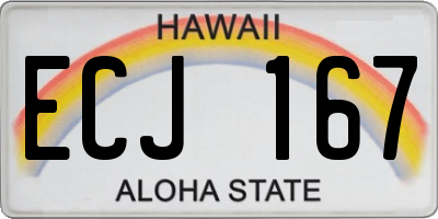 HI license plate ECJ167