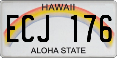 HI license plate ECJ176