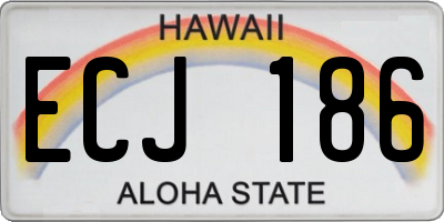 HI license plate ECJ186