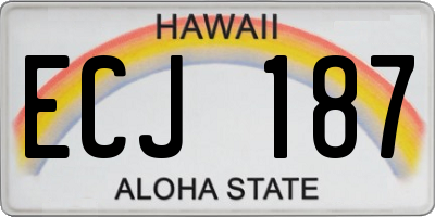 HI license plate ECJ187