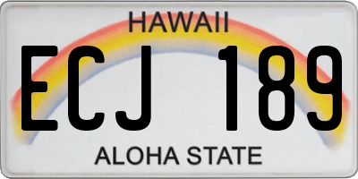 HI license plate ECJ189