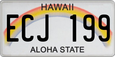HI license plate ECJ199