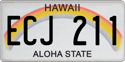 HI license plate ECJ211