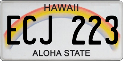 HI license plate ECJ223