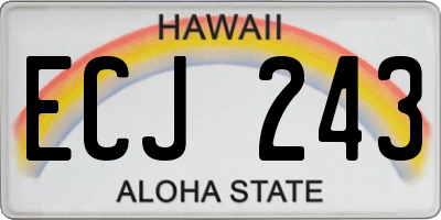HI license plate ECJ243