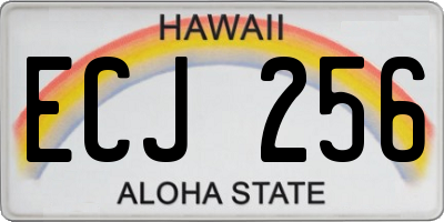 HI license plate ECJ256