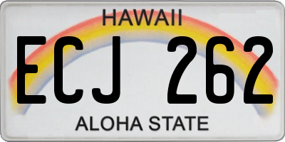 HI license plate ECJ262