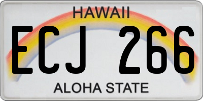 HI license plate ECJ266
