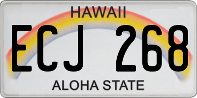 HI license plate ECJ268