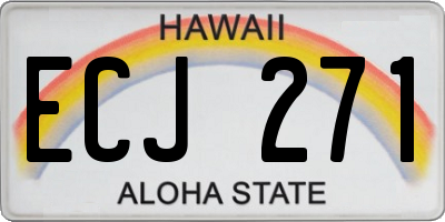 HI license plate ECJ271