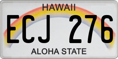 HI license plate ECJ276