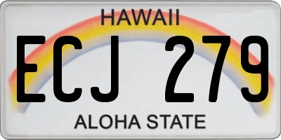 HI license plate ECJ279