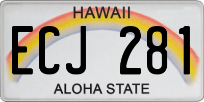 HI license plate ECJ281