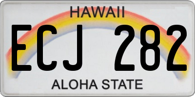 HI license plate ECJ282